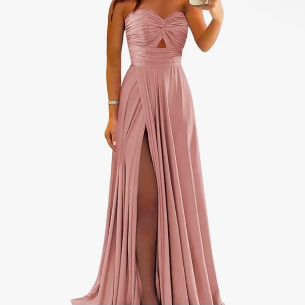 Satin dusty rose gown